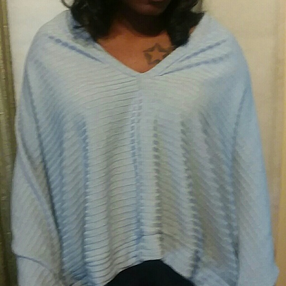 Baby Blue Poncho For Women - Picture 5 of 5